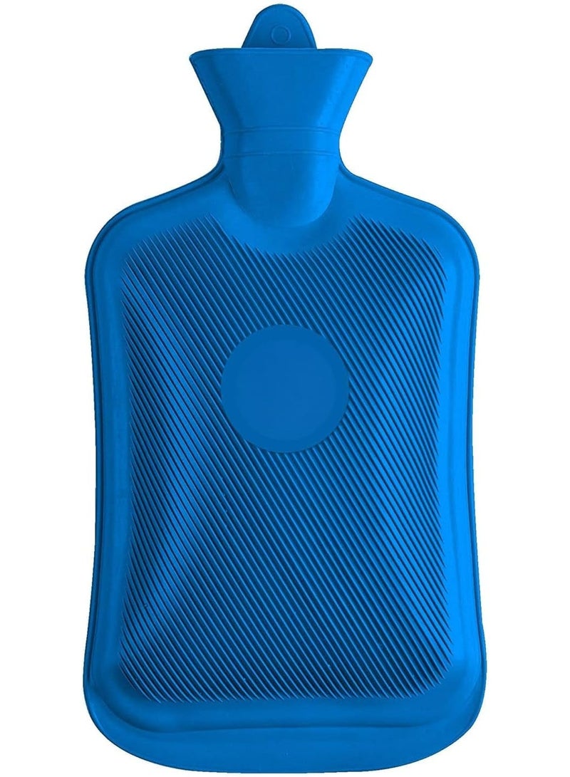 قربة مياه حرارية مطاطية سعة 2.5 لتر بتصميم مضلع لتوزيع الحرارة - مثالية لتخفيف تقلصات الجسم والآلام - تصميم آمن ومانع للتسريب - Image 1